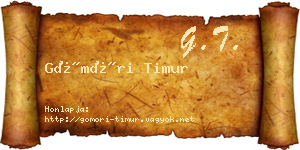 Gömöri Timur névjegykártya